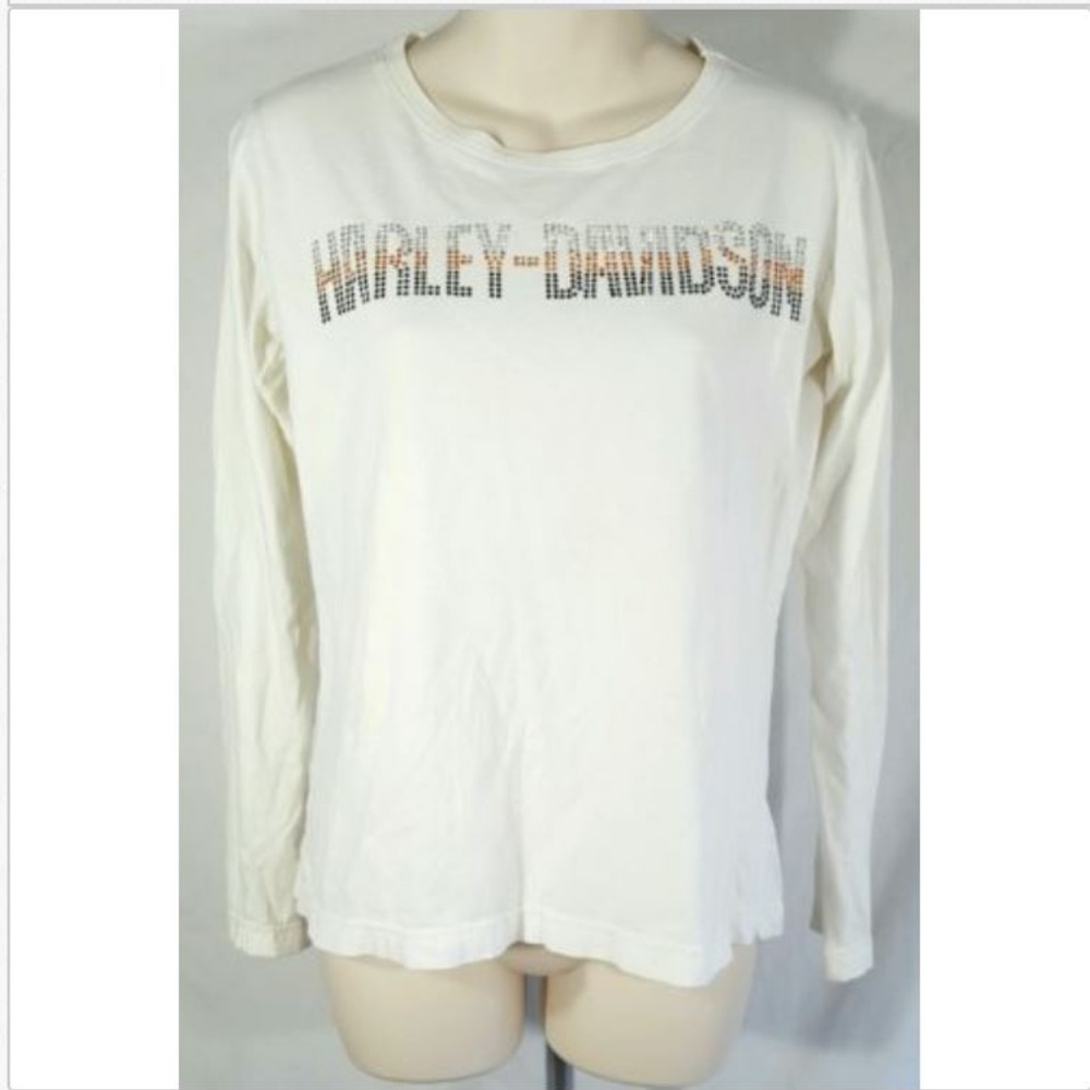 HARLEY DAVIDSON White Studded Bling Shirt York PA